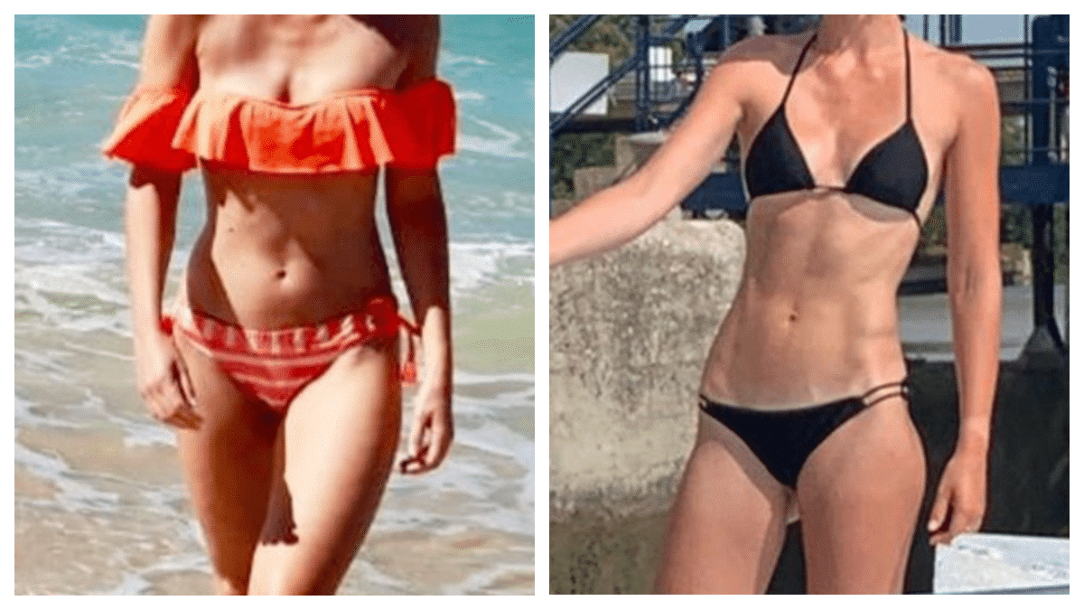 Aline, 29 ans, avant et après six mois